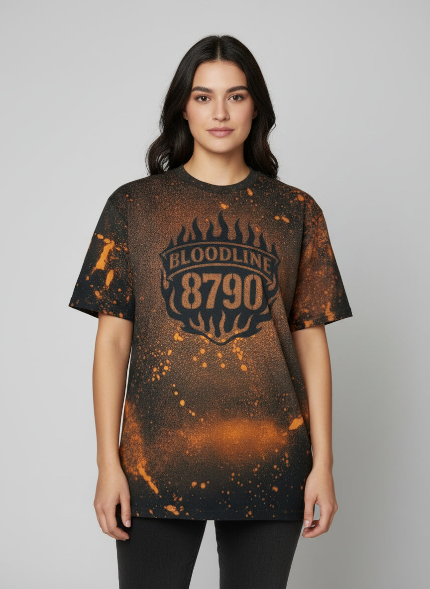 RISING FLAME BLEACHED TEE