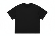 black plain heavyweight box fit tshirt 